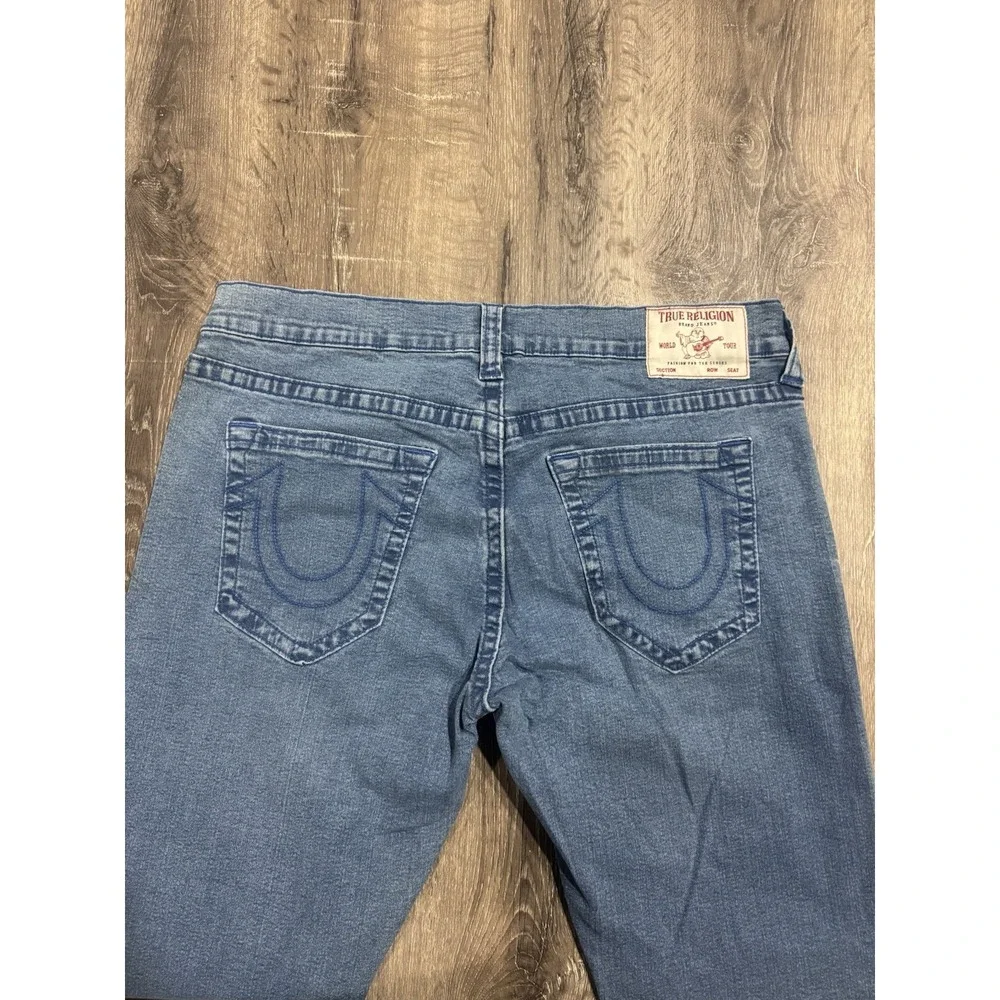 True Religion Men's Jeans Ricky Relaxed Straight Medium Wash Blue Denim Size 36